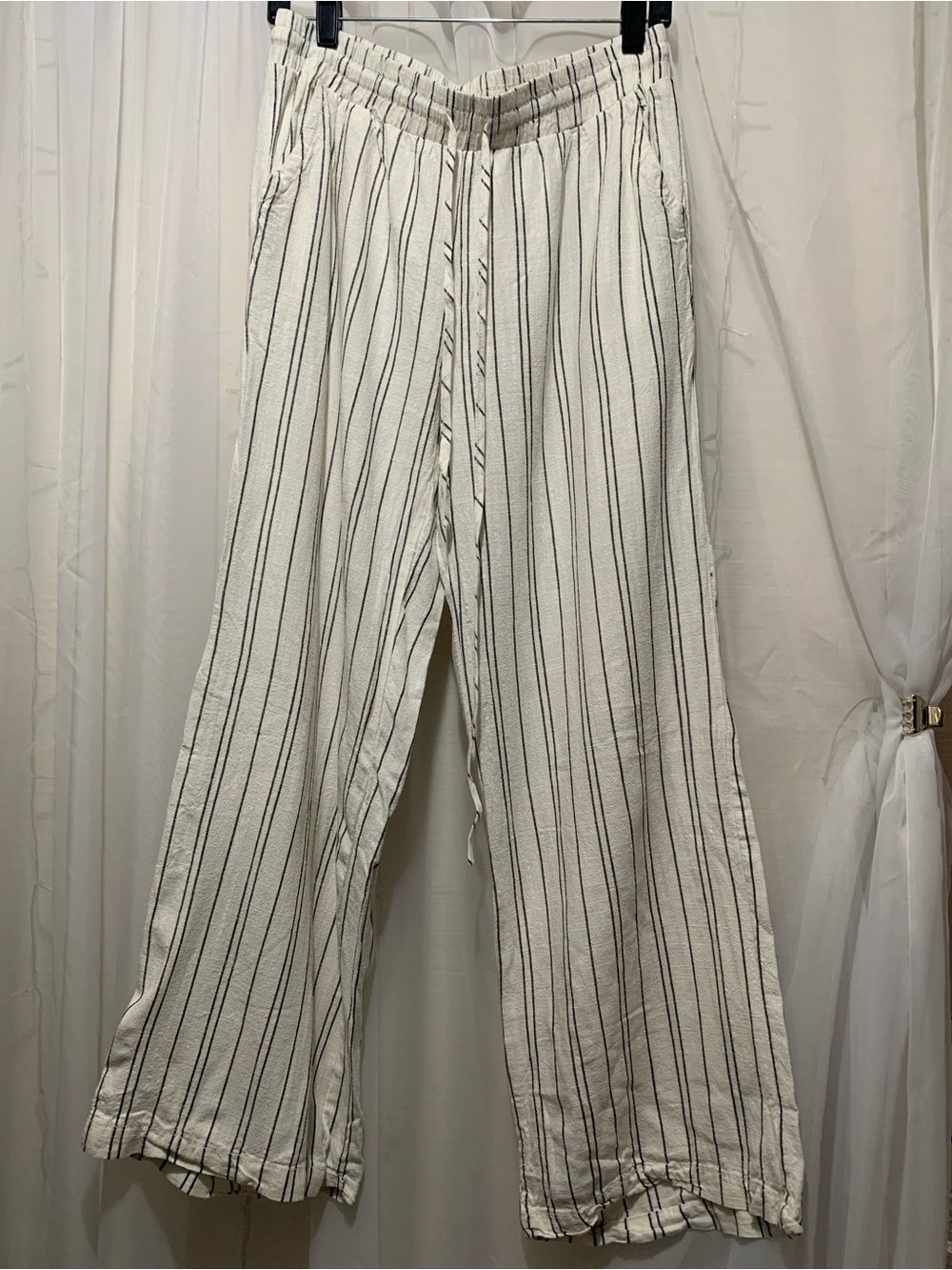 Blue Rain Linen Blend Wide Leg Pants